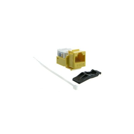 Cable Wholesale Cat6 Keystone Jack, Yellow, Toolless, RJ45 Female 327-120YL